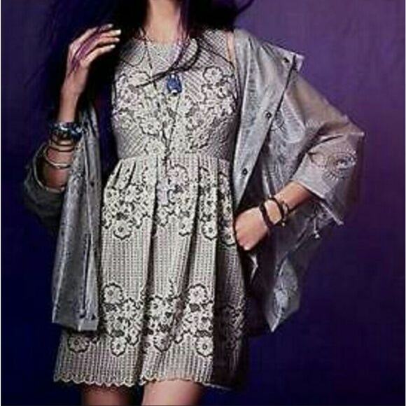 Free People Cabbage Rose Lacey Mini Dress - Picture 1 of 6